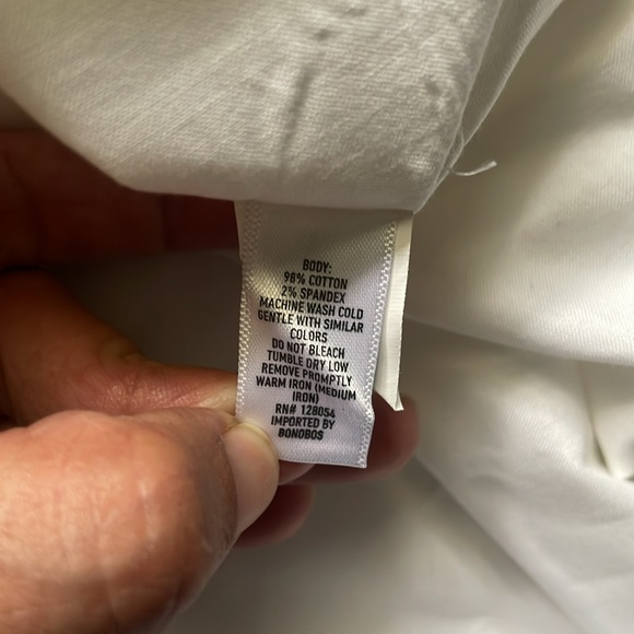 Bonobos White Standard Fit Short Sleeve Button Down Shirt Size Large - Picture 5 of 6